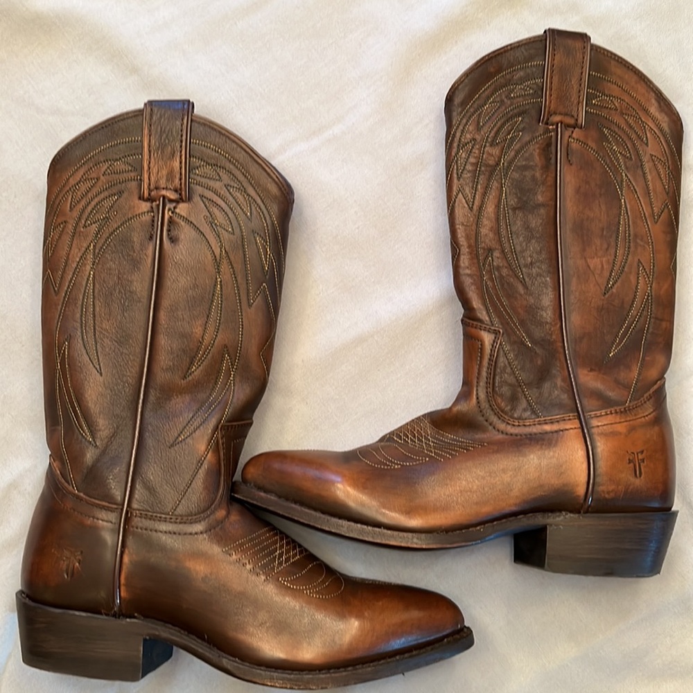 Frye Western Leather Brown Boots Women’s Size 6.5